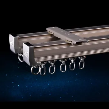 

Classic Ivory Champagne Straight Track Zn Alloy Pulley Nano Silence Thick Curtain Rails Accessories