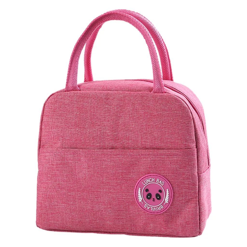 Изолированный женский Ланч-бокс, сумка, чистый термальный, для путешествий, пикника, еды, ланч-мешок, контейнер, школьные сумки для хранения еды, Bolsa Termica - Цвет: Pink