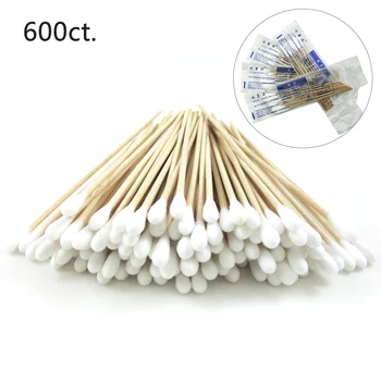 

4.7" Single-End Disposable Cotton Swabs(600ct.) Wooden Stick Cotton Swab Disinfection Makeup Use