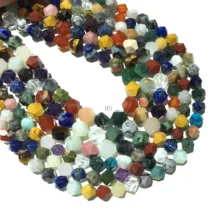 Natural Stone Assorted Jasper Faceted Round Loose Bead 6 8 10 MM Semi-precious Gemstone Healing Energy Jewelry Bracelet Necklace