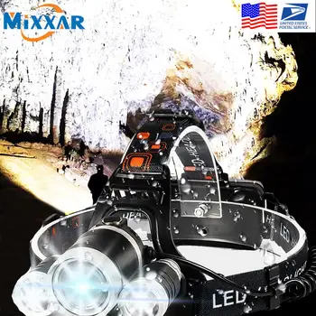 

EZK20 Dropshipping T6 R5 LED Headlamp 4 Mode Waterproof Hands-free Headlight Torch Flashlight for Biking Camping Hunting