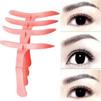 

4 Style Set Eyebrow Makeup Microblading Brow Shape Template Stencil Ruler