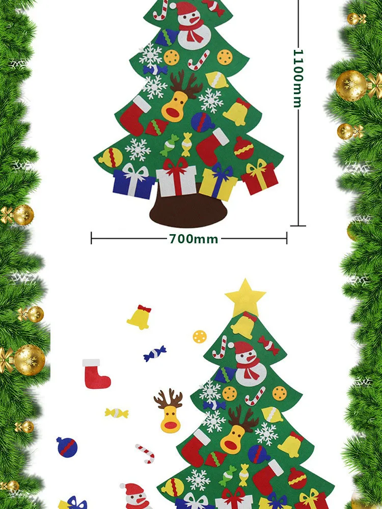 1 шт. 3D DIY войлок для малышей Рождественская елка новогодние подарки для детей игрушки для детей ручной работы Рождественское украшение для дома Дерево