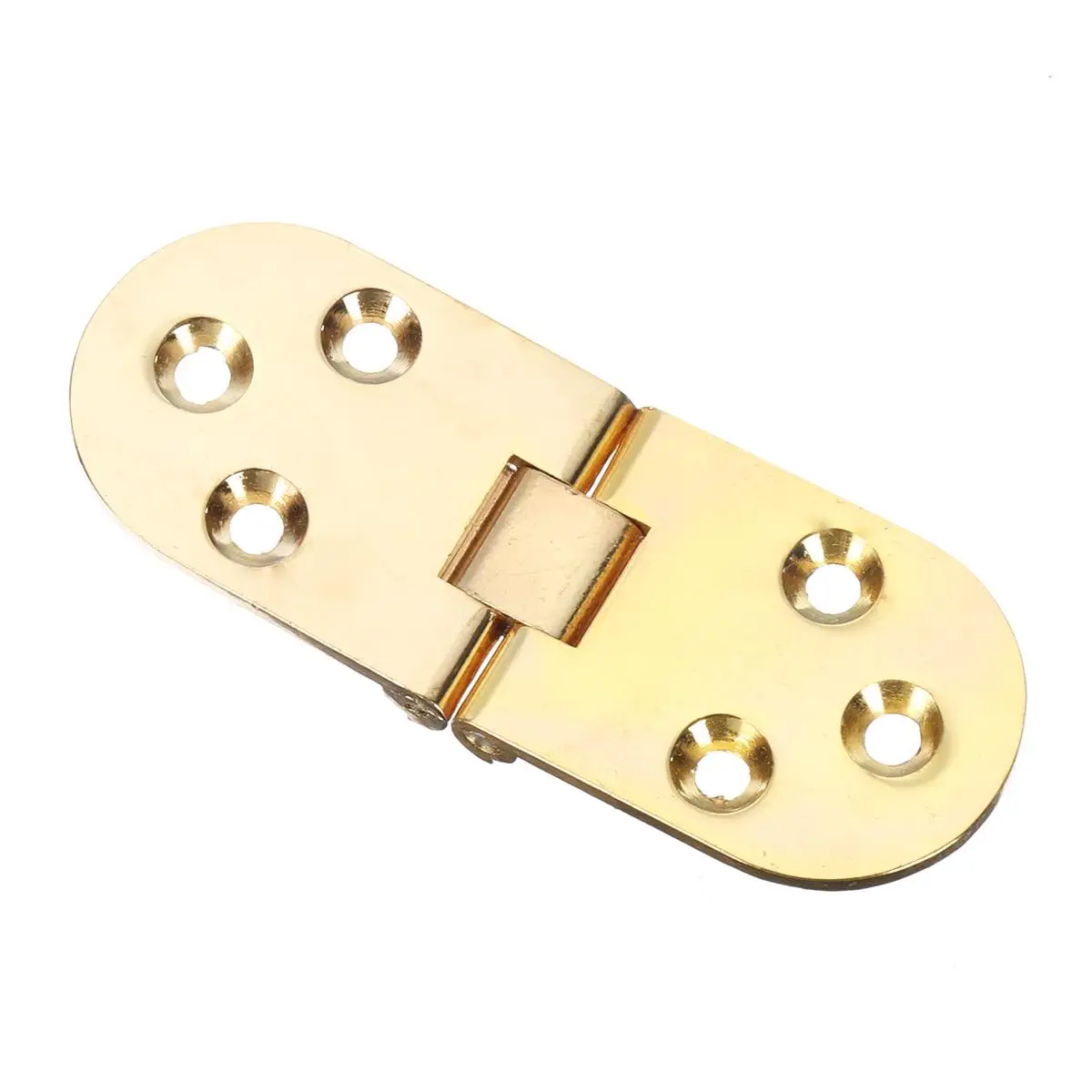Bright Gold 80 мм x 30 мм металлическое Крепление из сплава цинка круглый край швейная машина складной стол мебель откидной лоток петли большие дверные петли - Цвет: Bright Gold