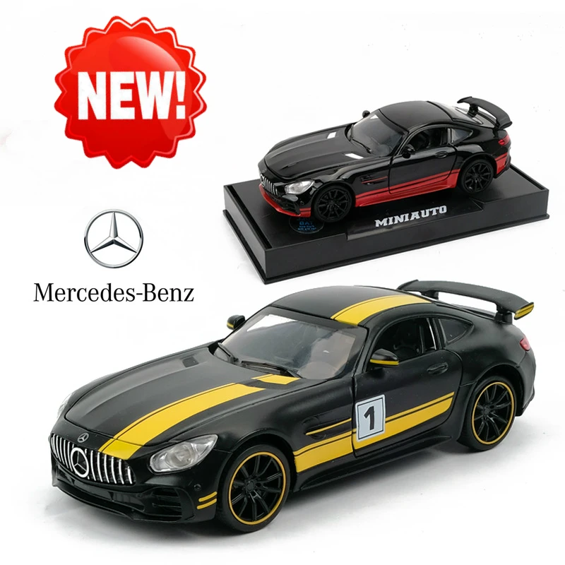 

Toy Car Model Equal Ratio 1:32 Alloy Sound and Light Super Running Mercedes GT Auto Accessories Decoration Collection Gift