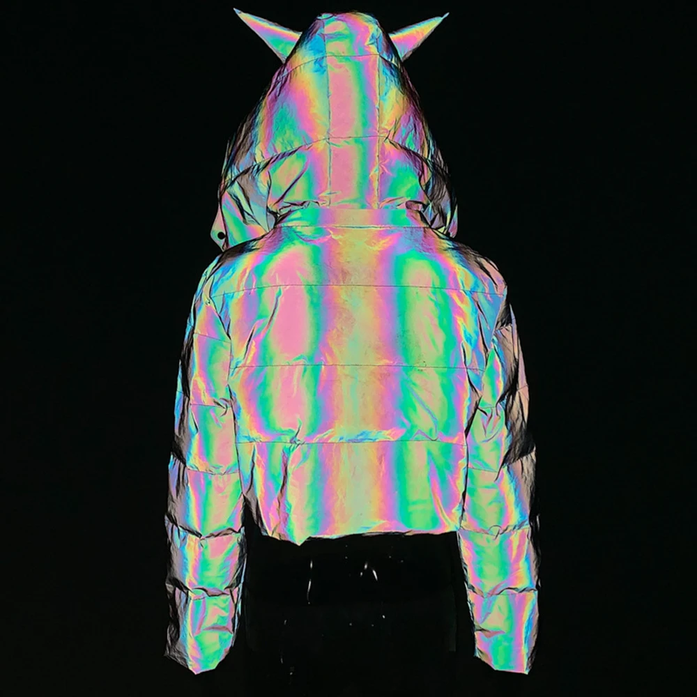 Rainbow Reflective Devil Ear Jacket