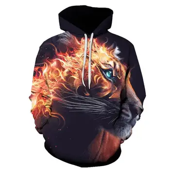 

Hot Sale Brand 3D Print Flame Tiger Hoodie Men Sweatshirt Men Women Hoodies Plus Size Pullover Novelty 6XL Casual Animal Coats