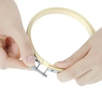 

New 10 Pieces 6.7inch 17cm Round Wooden Embroidery Hoops Set Bulk Wholesale Adjustable Bamboo Circle Cross Stitch Hoop Ring