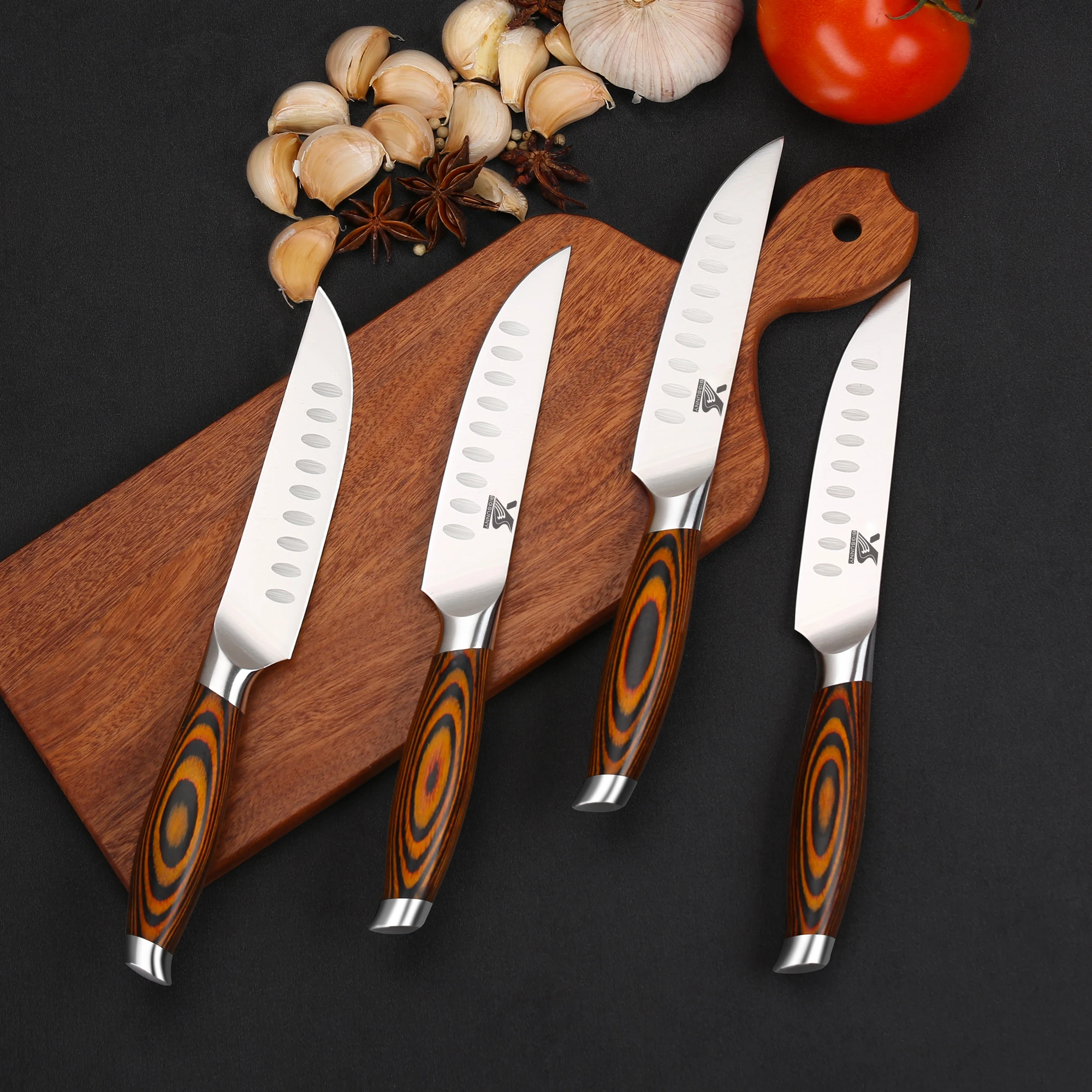 8 Steak Knife Set Serrated Edge Steel Utility Knives Steakhouse Cutlery Utensil