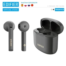 Edifier tws200 plus tws fones de ouvido bluetooth v5.2 qualcomm aptx adaptável duplo microfone cancelamento de ruído sem fio fone de ouvido aac tipo-c