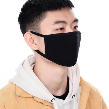 

5Pcs/Lot Unisex Black Mask Soft Cotton Winter Breathing Mask Anti-Dust Earloop Mouth Face Cover Outdoor Riding