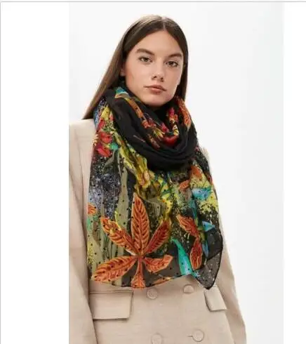 Испания D модный и красивый весенний и осенний женский Подарочная шаль на день рождения утолщенный шарф