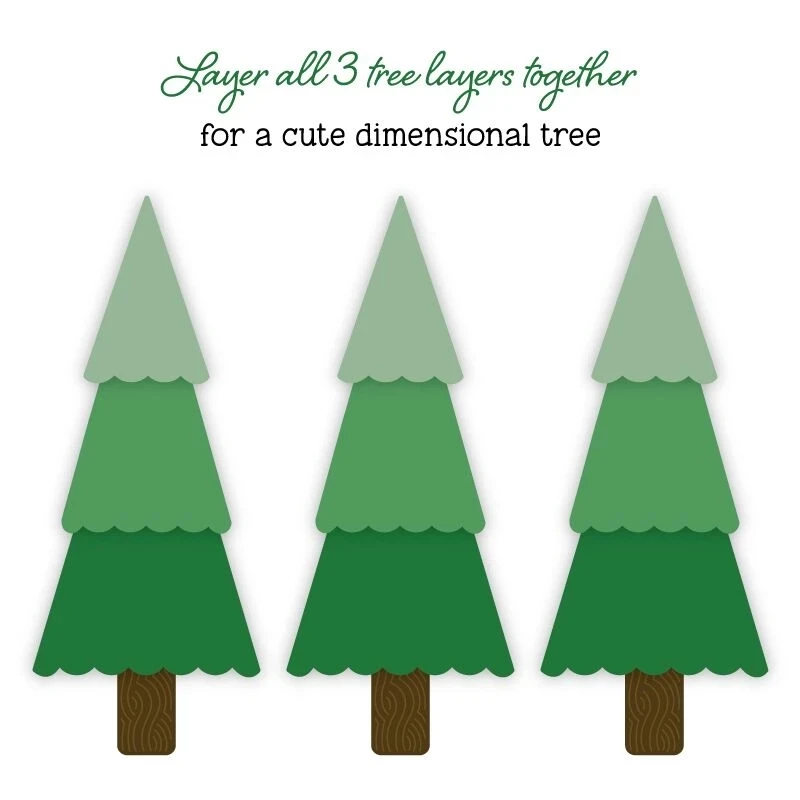 

All 3 Tree Togather For A Dimensional Tree Cutting Dies For DIY Scrapbooking Album Paper Cards Making Crafts Christmas Tree Dies