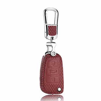 

luckeasy leather key case for audi A3 A4 q3 Q5 Q7 R8 TT S5 S6 S7 S8 SQ5 RS5 TT 2016 2017 case remote key cover TTS key3