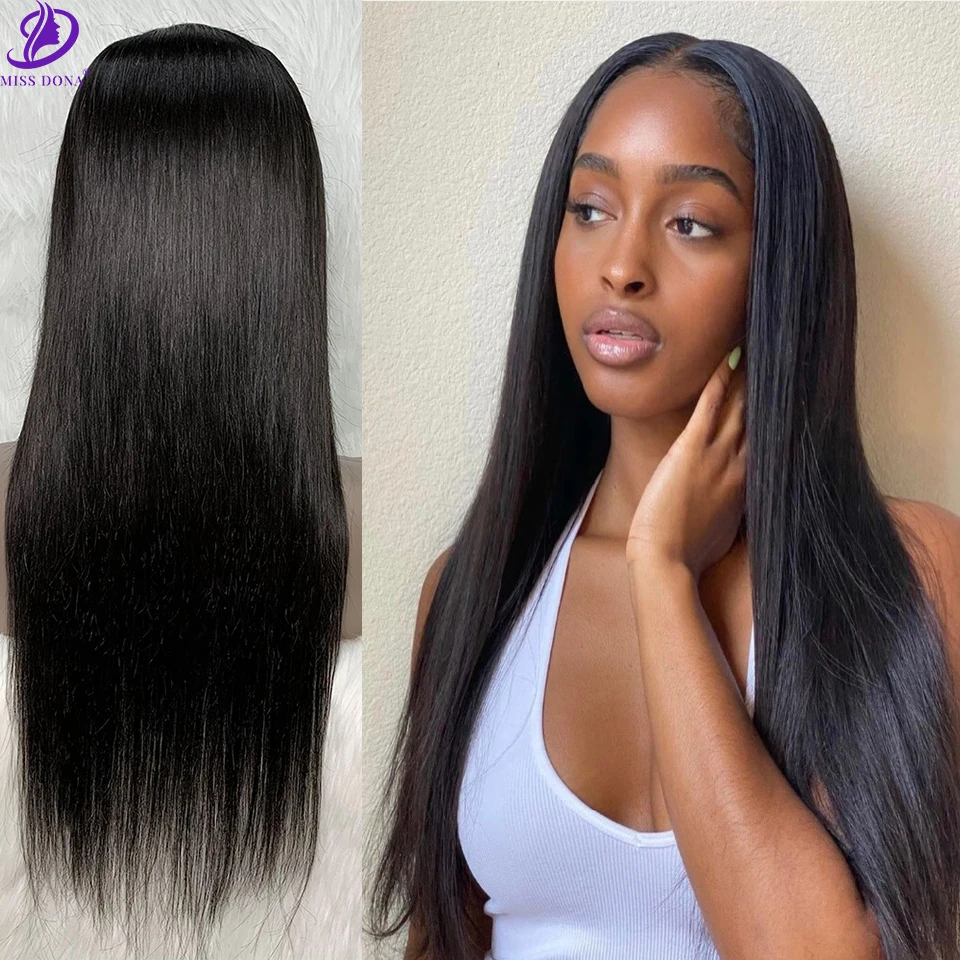 Pelucas de cabello humano con encaje Frontal para mujer, pelo Natural brasileño liso encaje Frontal, 100% - AliExpress