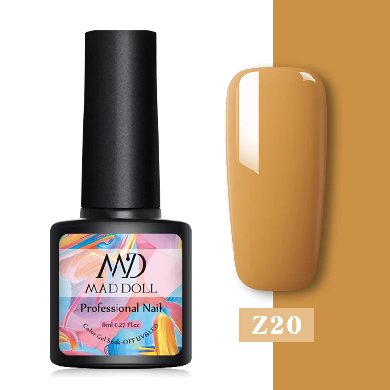 Z20 MAD DOLL желтый Гель-лак для ногтей для зимней серии, долговечный лак для ногтей, лак для ногтей, сделай сам, дизайнерские украшения - Цвет: Z20