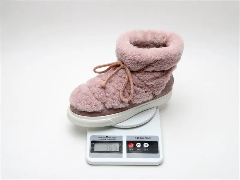 PXELENA/Коллекция года; зимние теплые водонепроницаемые ботинки для знаменитостей; женская обувь из коровьей замши и шерсти; удобная обувь из толстого плюша с натуральным мехом; большие размеры 34-42