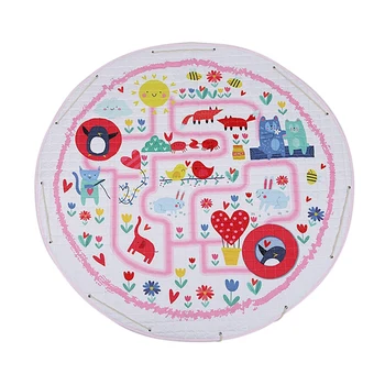 

Baby Play Mat,Round Baby Nursery Rugs and Portable Toy Organizer Storage Toys Storage Bag,Soft Washable Crawling Mat with Drawst