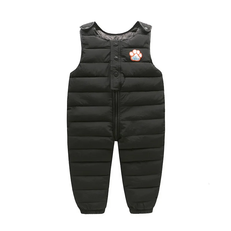 Детские комбинезоны; Детский комбинезон; зимние теплые штаны для маленьких мальчиков и девочек; комбинезон; зимние брюки; одежда; коллекция года; Salopette Enfant - Цвет: Black