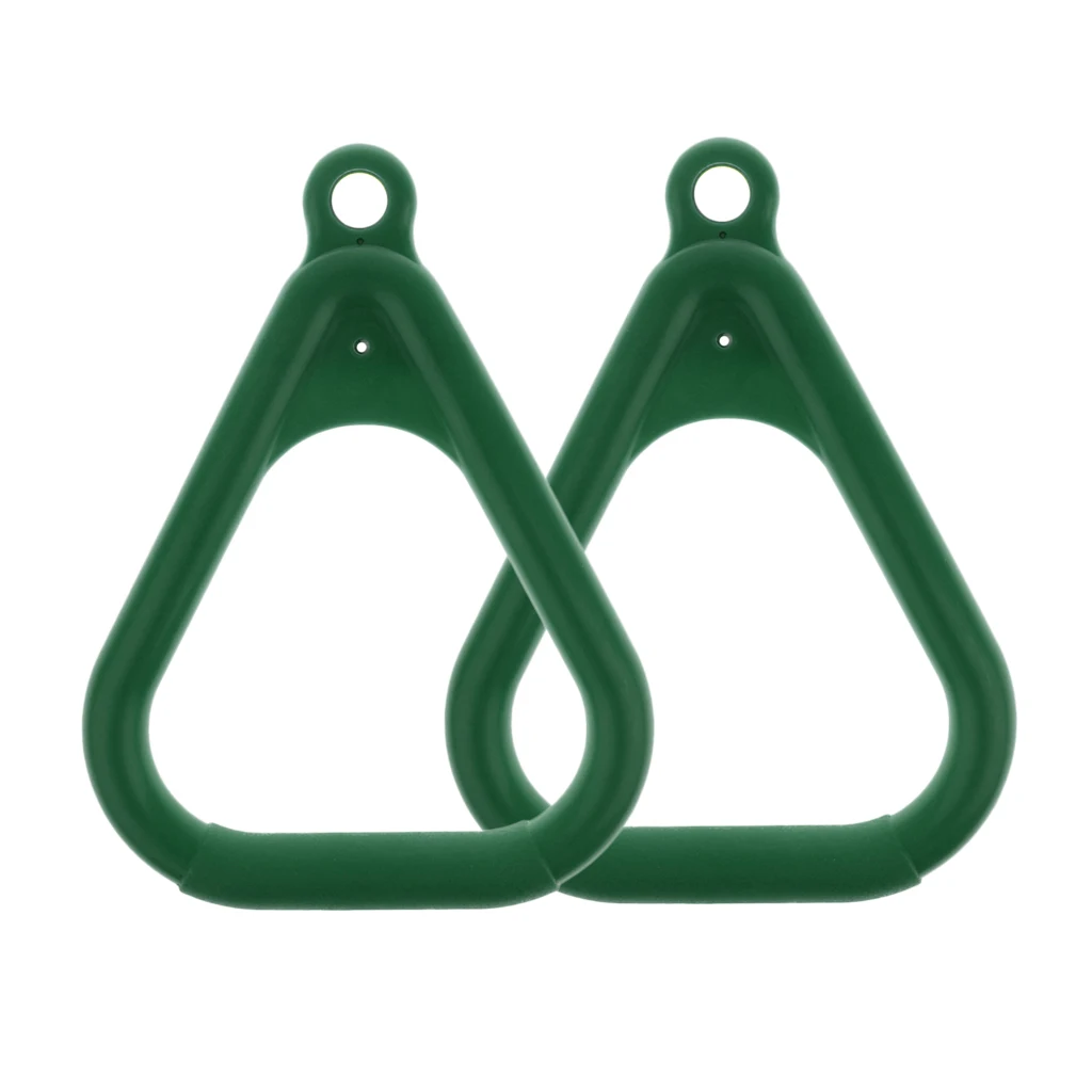 2pcs Swing Set Replacement Rings Trapeze Handles Parts, Kids Swingset Hanging Ring Jungle Gym Accessories - Dark Green