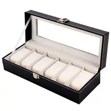 

40%HOT 6/10/12/20 Slots Faux Leather Wrist Watch Storage Box Display Case Organizer
