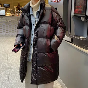 

Korean Thick Fake Two-piece Coat Men's Parka Warm Fashion Oversize Coat Men Loose Korean Winter Jacket Men Clothes Overcoat