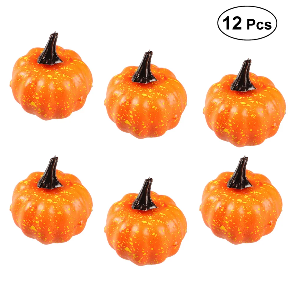 12 pcs Artificial Mini Small Simulation Lifelike Halloween Pumpkins for Party Supplies Photo Props Decoration | Дом и сад
