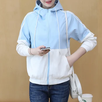 

JUAYKALA Fashion Lady Zipper Jacket Female New Loose Baseball Uniform Jacket Female Tide Student Bf Wind Jacket