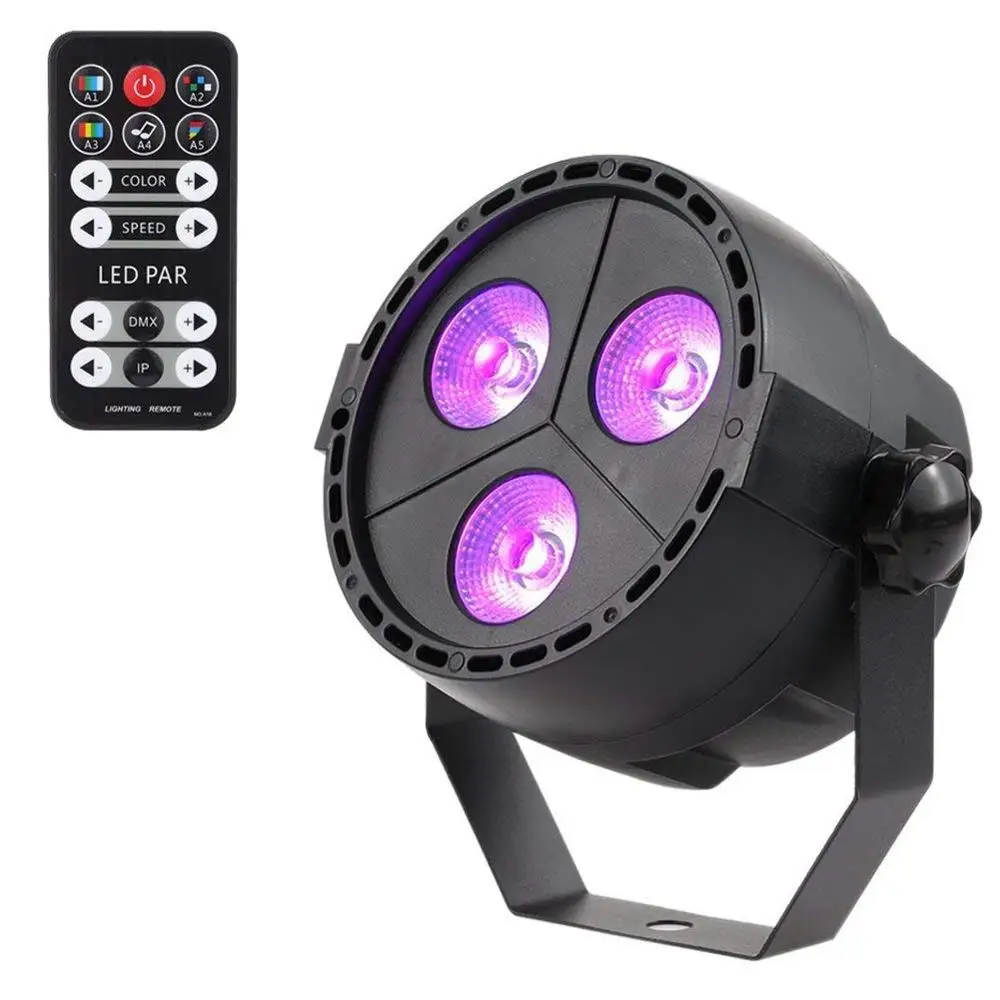 

Mini DMX Control 3 LEDs RGBW UV Par Spot Light Remote Control LED Stage Light For Disco Party DJ Effect Light