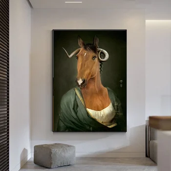 

Fashion Animals Horse Goat Canvas Painting Print Poster Wall Art Picture Home Decor No Frame