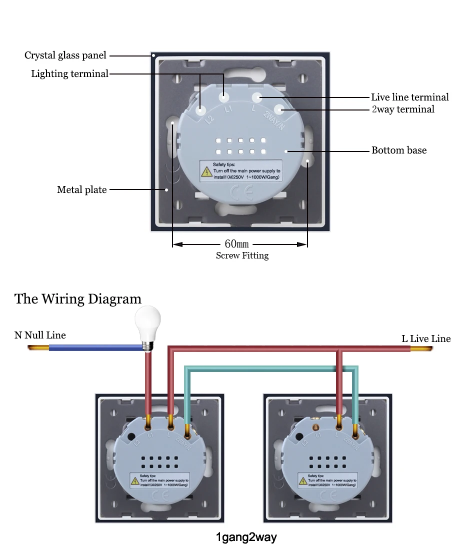 双控一路背面图接线图