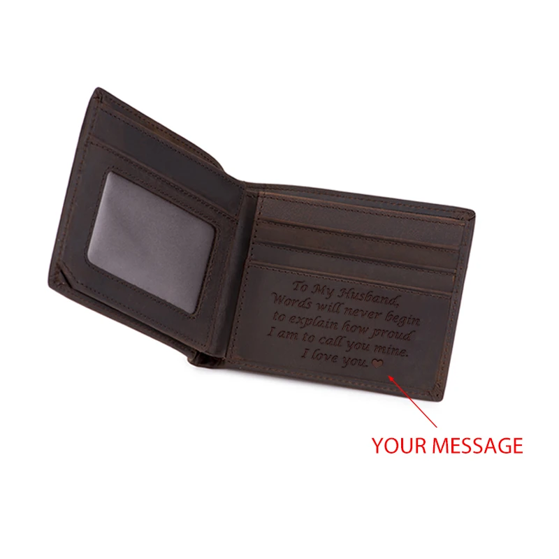 

Personalized wallet Men Men Leather Short Slim Male Purses Money Clip Credit Card Bag Engraved Customize for Son groomsman gift