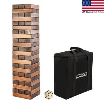

Large 32.9"/2.74ft Wooden Toppling Tower & Stack Tumbling Timbers Floor Game