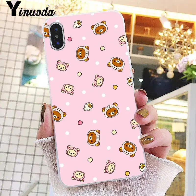 Yinuoda милый медведь Rilakkuma ТПУ Мягкий силиконовый чехол для телефона iPhone 8 7 6 6S Plus X XS MAX 5 5S SE XR 10 Чехол - Цвет: A10