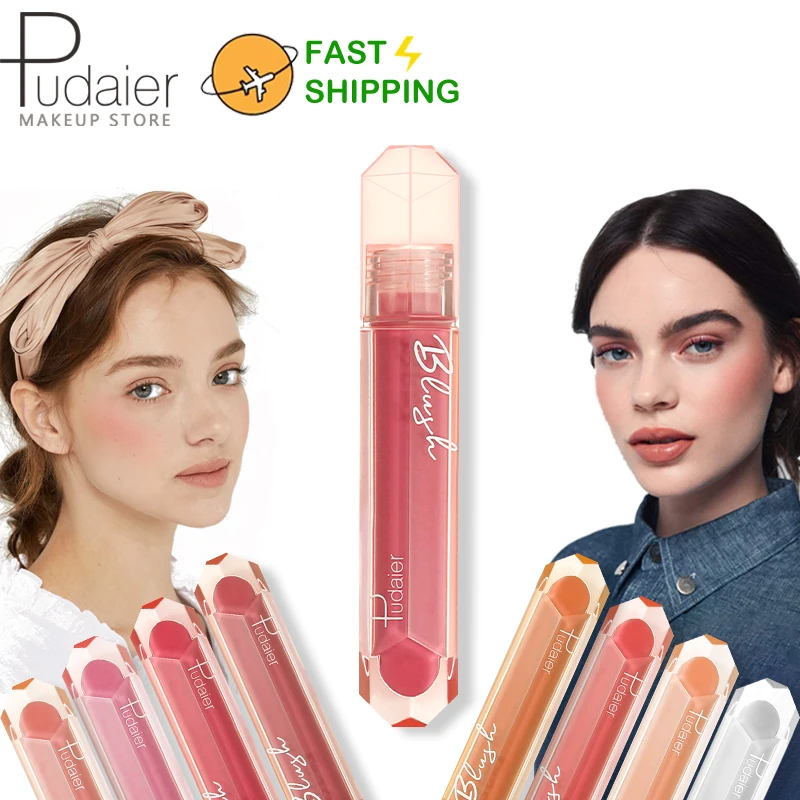 

Pudaier 9 colors liquid Brush Fast shipping Face Powder Makeup Monochrome Smooth Peach Blush Palette Beauty Focallure Cosmetics