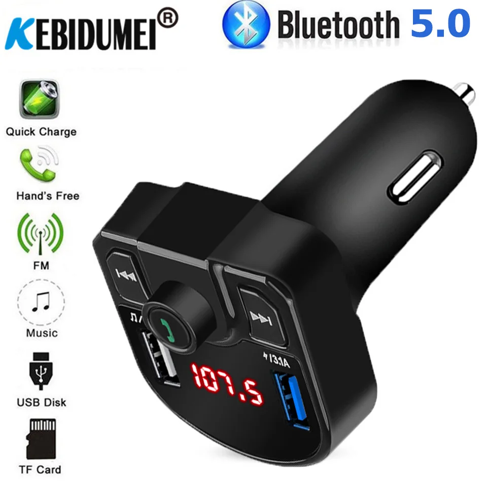 Bluetooth FM передатчик 4 2 MP3 плеер Handsfree автомобильный комплект поддержка tf карты U