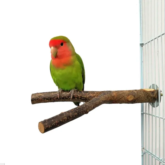 Pet Parrot Raw Wood Fork Stand Rack Toy 1Pcs 15cm Branch Perches For Bird Hamster Cage Accessories Supplies 2