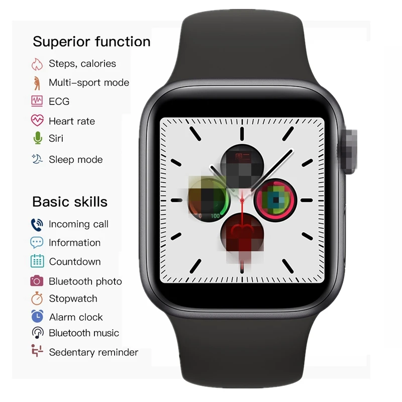 Серия 5 IWO 11 Pro вызовов через Bluetooth/музыку ЭКГ Смарт-часы 1:1 PK IWO 8 11 спортивные умные часы 40/44 мм Cas для Xiaomi Apple Iphone