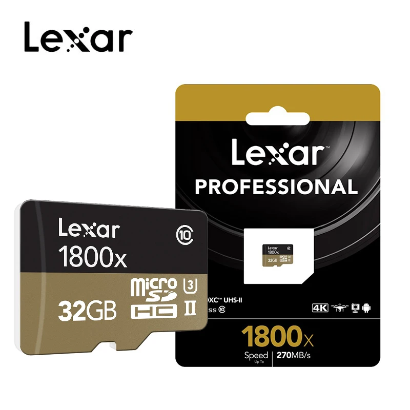 Lexar 1800x карта памяти 32 Гб 64 Гб SDXC высокая скорость 270 м/с UHS-II класс 10 Micro SD карта U3 TF Microsd