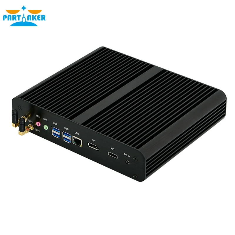 Безвентиляторный мини ПК 2 * DDR4 RAM Core i7 10510U 8550U 8565U M.2 4K UHD Встроенный Wi Fi DP HDMI LAN