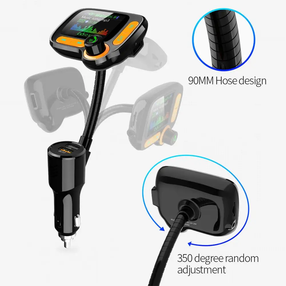 Fm-передатчик модулятор Bluetooth 5,0 MP3 плеер автомобильный комплект громкой связи fm-передатчик QC3.0 быстрое зарядное устройство TF AUX аудио приемник