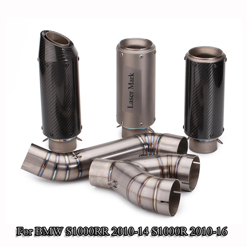 

For BMW S1000R 2010-16 S1000RR 2010-14 Motorcycle Exhaust Muffler Pipe 61mm Middle Pipe Titanium Alloy Full Exhaust System Tube