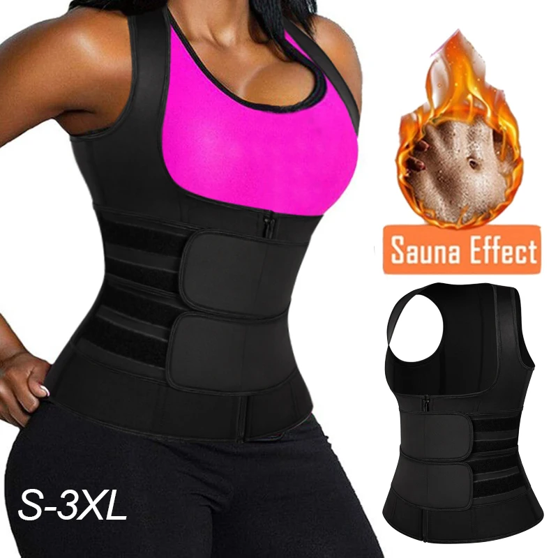 Hot Women Zip Up Waist Trainer Underbust Corset Body Shaper Slimming Zipper Vest 