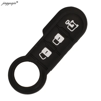 Keyforkess New Styling 3 pulsanti in gomma Pad Fob Flip Key Remote per Fiat 500 Panda Abarth Punto Peugeot Citroen Remote Car Key Pad - Jingyuqin New Styling 3 pulsanti in gomma Pad Fob Flip Key Remote per Fiat 500