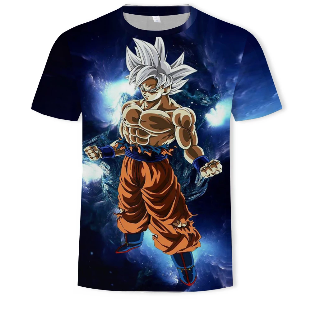 Супер Saiyan 3D футболка аниме Dragon Ball Z Goku летние модные футболки для мужчин/мальчиков