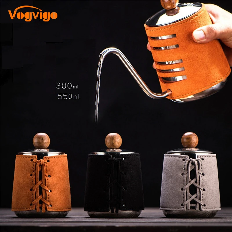 VOGVIGO из нержавеющей стали безрукавный анти-горячий кофейник капельный чайник 0.3L/0.5L кофеварка с гусиным носиком заварник для кофе, чая