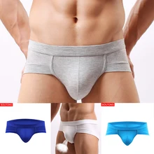New Men's Modal Briefs U Convex Pockets Leak-proof Low-waist Men's Underwear Fashion Trendy Men's Shorts Ultra Short Pure Color
