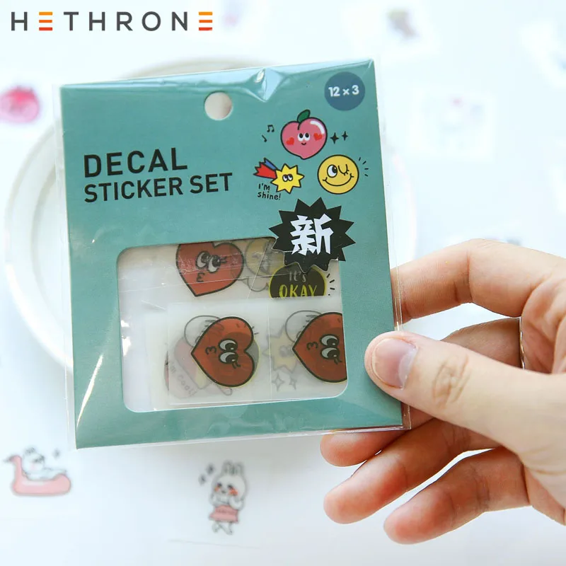 Hethrone Mini cute cartoon Shark animal sticker Irregular transparent pvc sticker hand account sticker Decoration bullet journal