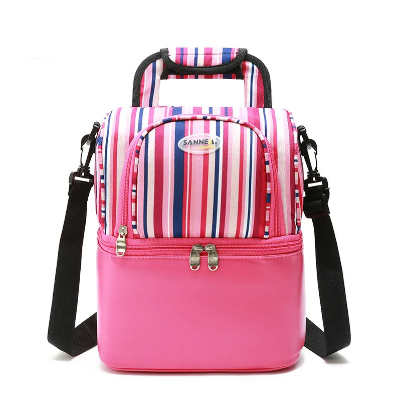 Insulated Lunch Box Leak-proof Cooler Bag Thermal Lunch Tote for Men Women Picnic Food Wine Bag Cooler Box - Цвет: Розовый
