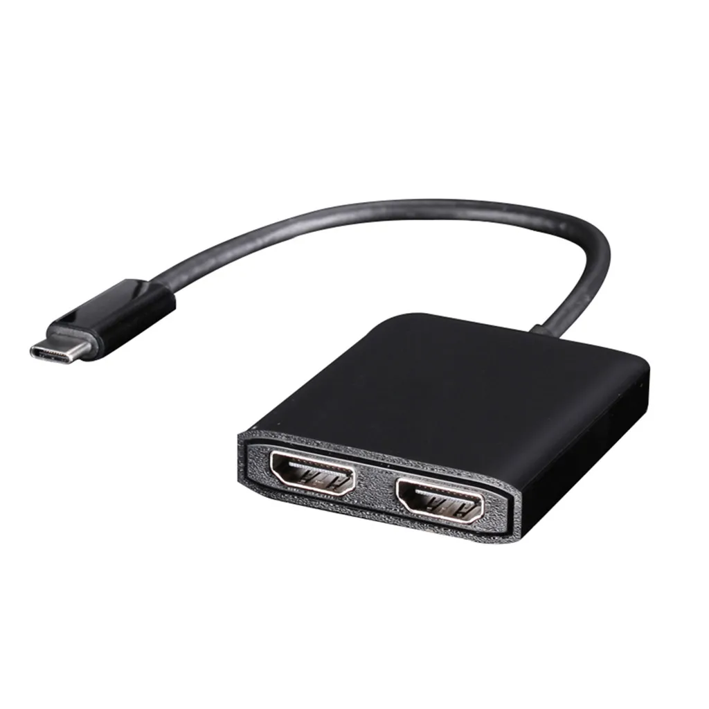 Ouhaobin USB C концентратор адаптер type C 3,1-DP HDMI адаптер type-C кабель двойной дисплей порт концентратор Конвертеры - Цвет: Black